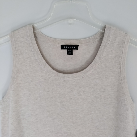NWT Tribal oatmeal sleeveless sweater. Great Tribal quality. - Picture 3 of 6